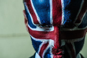 Stylish young man with emblem of Great Britain.