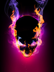 Halloween symbol Flaming head