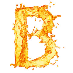 Orange liquid splash alphabet