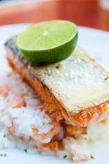 grilled salmon and rice