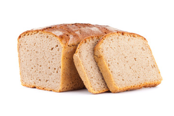 rye bread  isolated on white