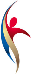 Logo premium blue gold red