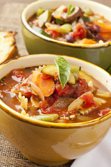Hot Homemade Minestrone Soup