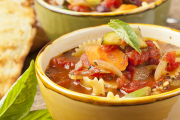 Hot Homemade Minestrone Soup