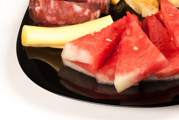 Melon with cold meat