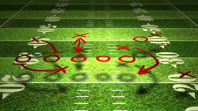 American football field tactics animation