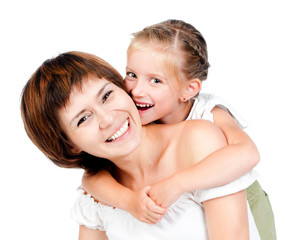 little girl with mother