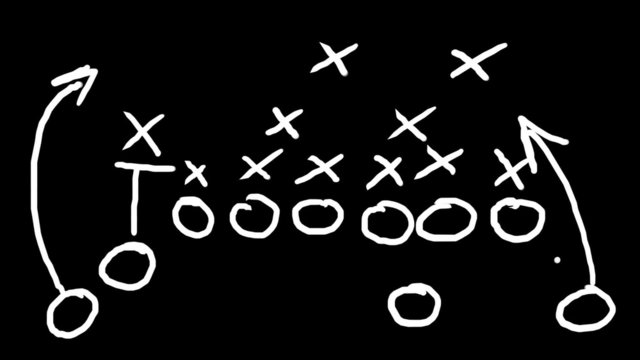 American football field tactics animation
