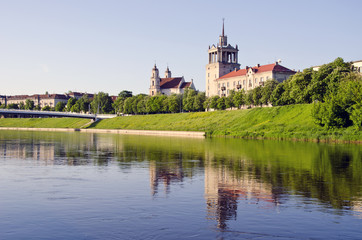 old Vilnius and Neris river - obrazy, fototapety, plakaty