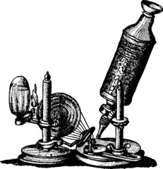 Old fashioned microscope