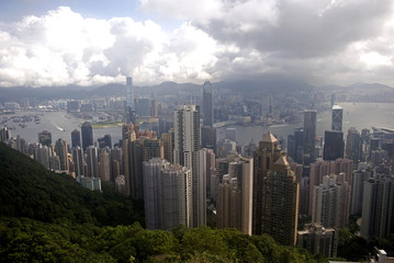 Fototapeta na wymiar Widok z Victoria Peak, Hongkong