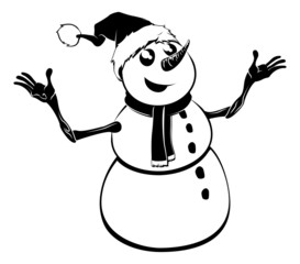 Monochrome Christmas Snowman