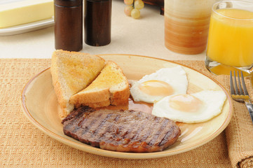 Steak and eggs