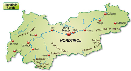 Inselkarte von Tirol als Übersicht