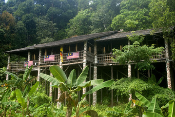 Orang-ulu longhouse, Damai, Sarawak, Borneo, Malaysia