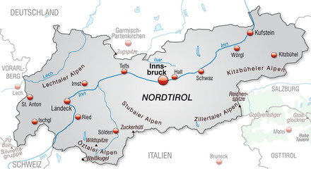 Umgebungskarte von Tirol und Umgebung
