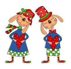 Rabbits. Cartoon characters
