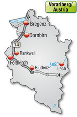 Autobahnkarte von Vorarlberg