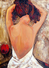 Plakat Opposite Side of a Beauty (oil painting)