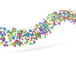 Wave from Application Icons isolated on white background