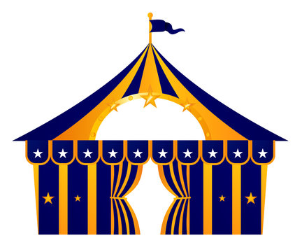 Circus Blue Tent Isolated On White