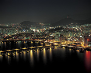 Fototapeta na wymiar Wgląd nocy Seulu