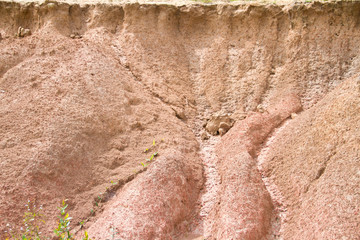 The erosion of soil.