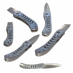 set automatic knife isolated on white background