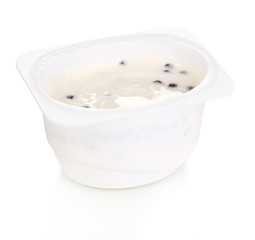 Yogurt isolated on white