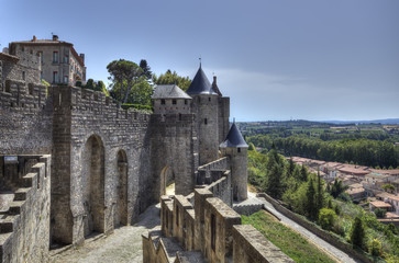 Fototapeta na wymiar The ancient Citte of Carcassonne in France