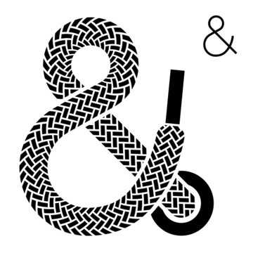 vector shoe lace ampersand symbol