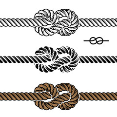 vector black rope knot symbols - obrazy, fototapety, plakaty