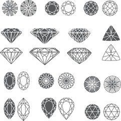 diamond design elements - cutting samples