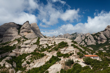 Montserrat is a mountain near Barcelona, in Catalonia
