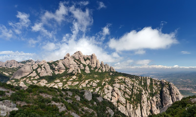 Fototapeta na wymiar Montserrat is a mountain near Barcelona, in Catalonia
