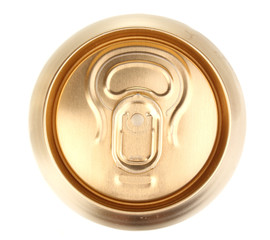 golden can isolated on white