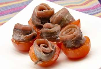 Tomate y anchoas