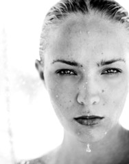 Beautiful women liquid face drop water