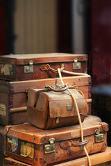 vintage suitcases, trunks