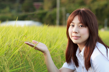 稲穂と女子高生