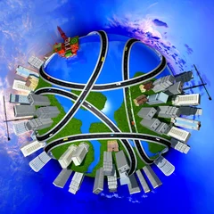 Foto op Plexiglas Stratenplan Model van de wereld