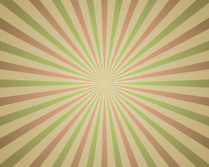 Vintage red and green rays background.