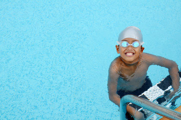Fototapeta na wymiar Happy swimmer.