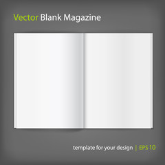 Vector white blank magazine spread. Template for your design