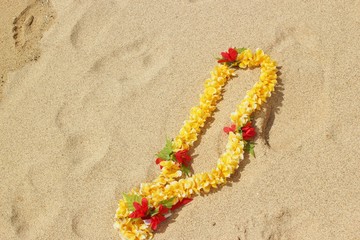 Lei on the sand 3 - background - 44232261