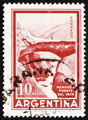 Postage stamp Argentina 1960 Inca Bridge, Mendoza