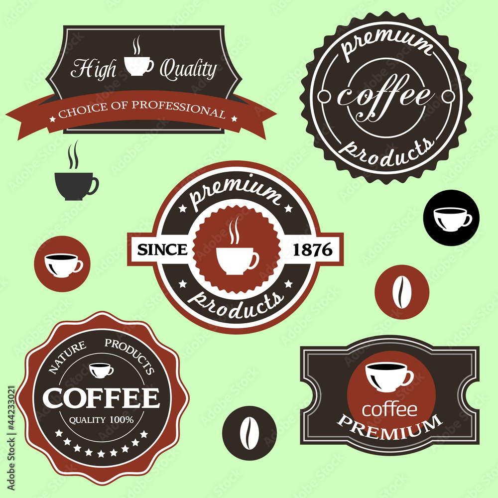 Canvas Prints vector coffee labels in retro style