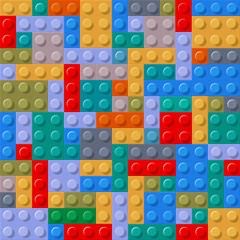 Seamless pattern of plastic building blocks
