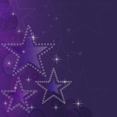 Abstract sparkling stars Christmas background.