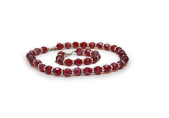 necklace and bracelet. Isolated on white background